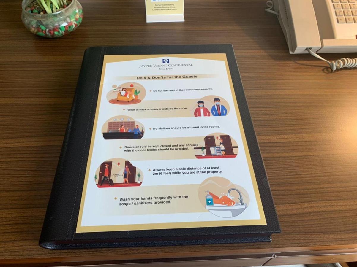Jaypee Vasant Continental Hotel New Delhi Exterior photo A room service menu